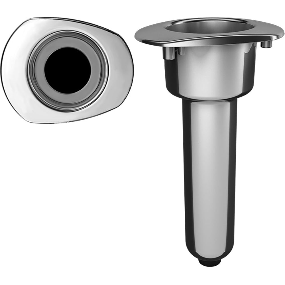 Mate Series Elite Screwless Stainless Steel 0 degree Rod and Cup Holder - Drain - Oval Top | SendIt Sailing