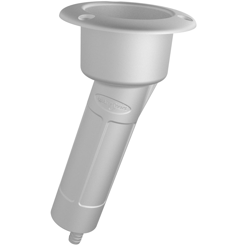 Mate Series Plastic 15 degree Rod and Cup Holder - Drain - Round Top - White | SendIt Sailing