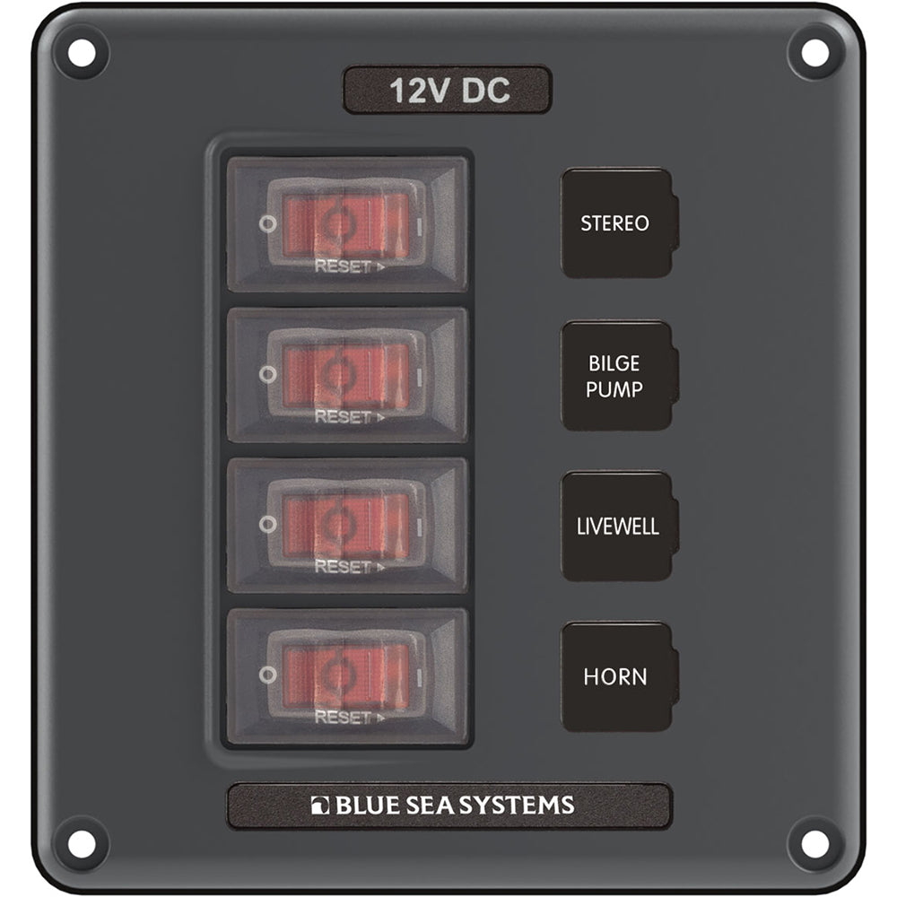 Blue Sea 4320 Circuit Breaker Switch Panel 4 Position - Gray | SendIt Sailing