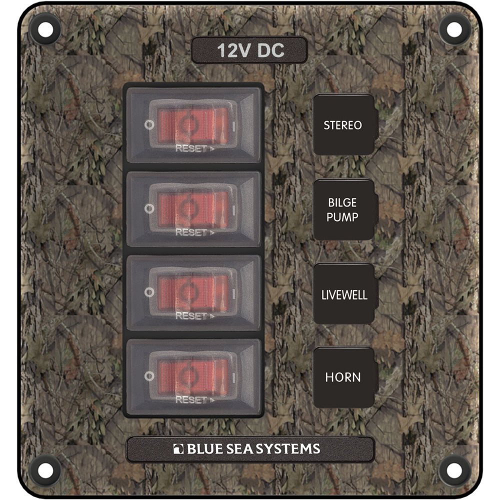 Blue Sea 4323 Circuit Breaker Switch Panel 4 Position - Camo | SendIt Sailing