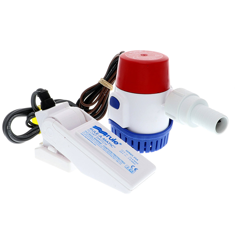 Rule 500 GPH Standard Bilge Pump Kit with Float Switch - 12V | SendIt Sailing