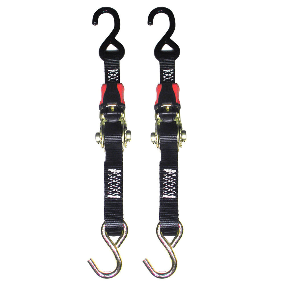 Rod Saver Rubber Ratchet Tie-Down - 1in x 6ft - Pair | SendIt Sailing