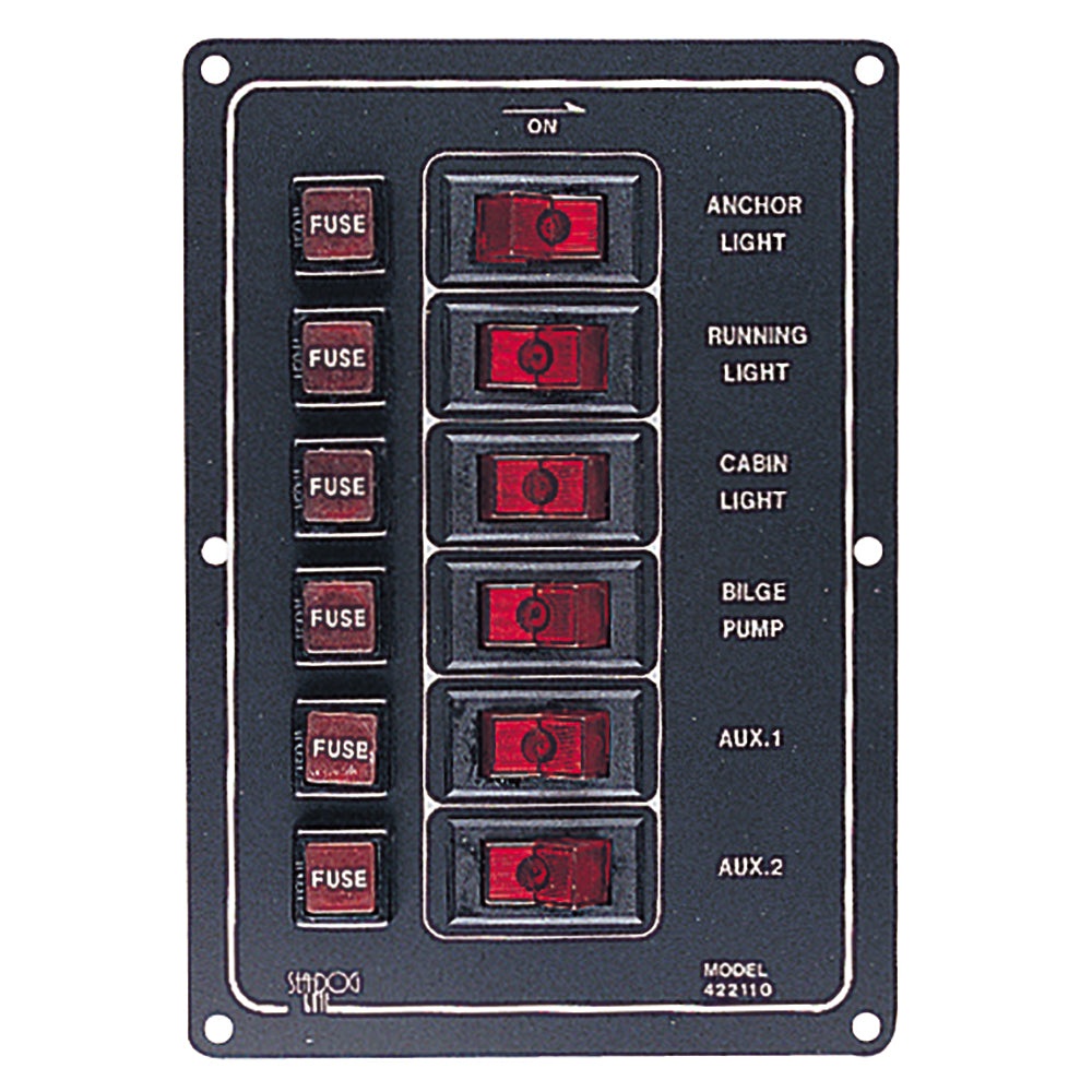 Sea-Dog Aluminum Switch Panel Vertical - 6 Switch | SendIt Sailing