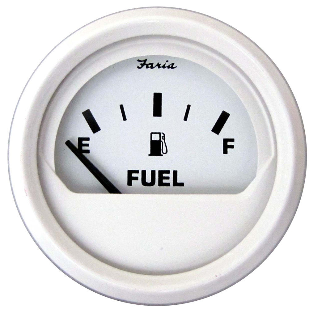 Faria Dress White 2in Fuel Level Gauge (Metric) | SendIt Sailing