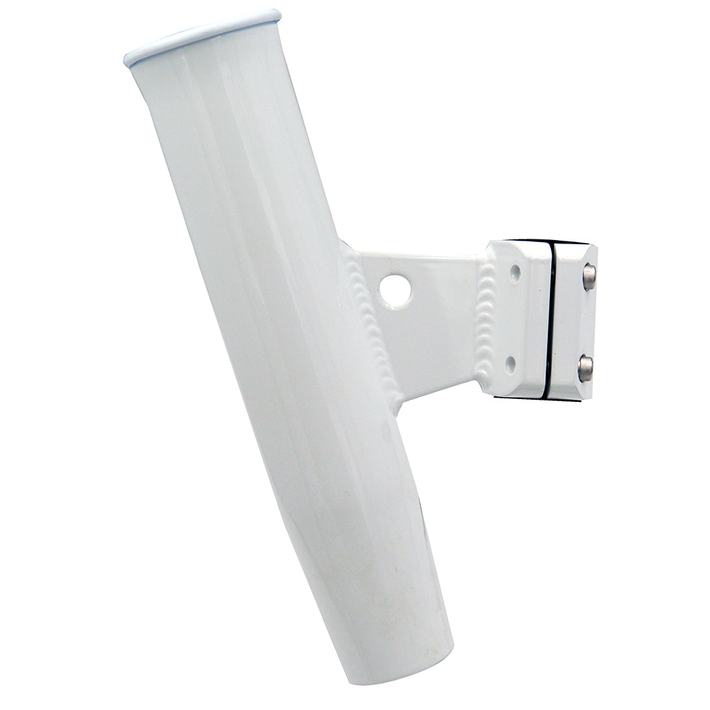 C.E. Smith Aluminum Vertical Clamp-On Rod Holder 1-5/16in OD White Powdercoat with Sleeve | SendIt Sailing