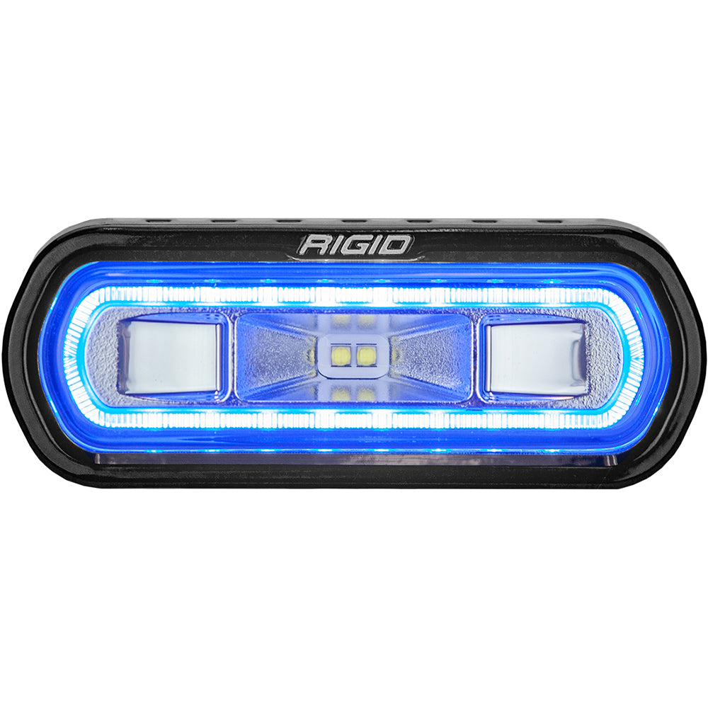 RIGID Industries SR-L Series Marine Spreader Light - Black Surface Mount - White Light with Blue Halo | SendIt Sailing