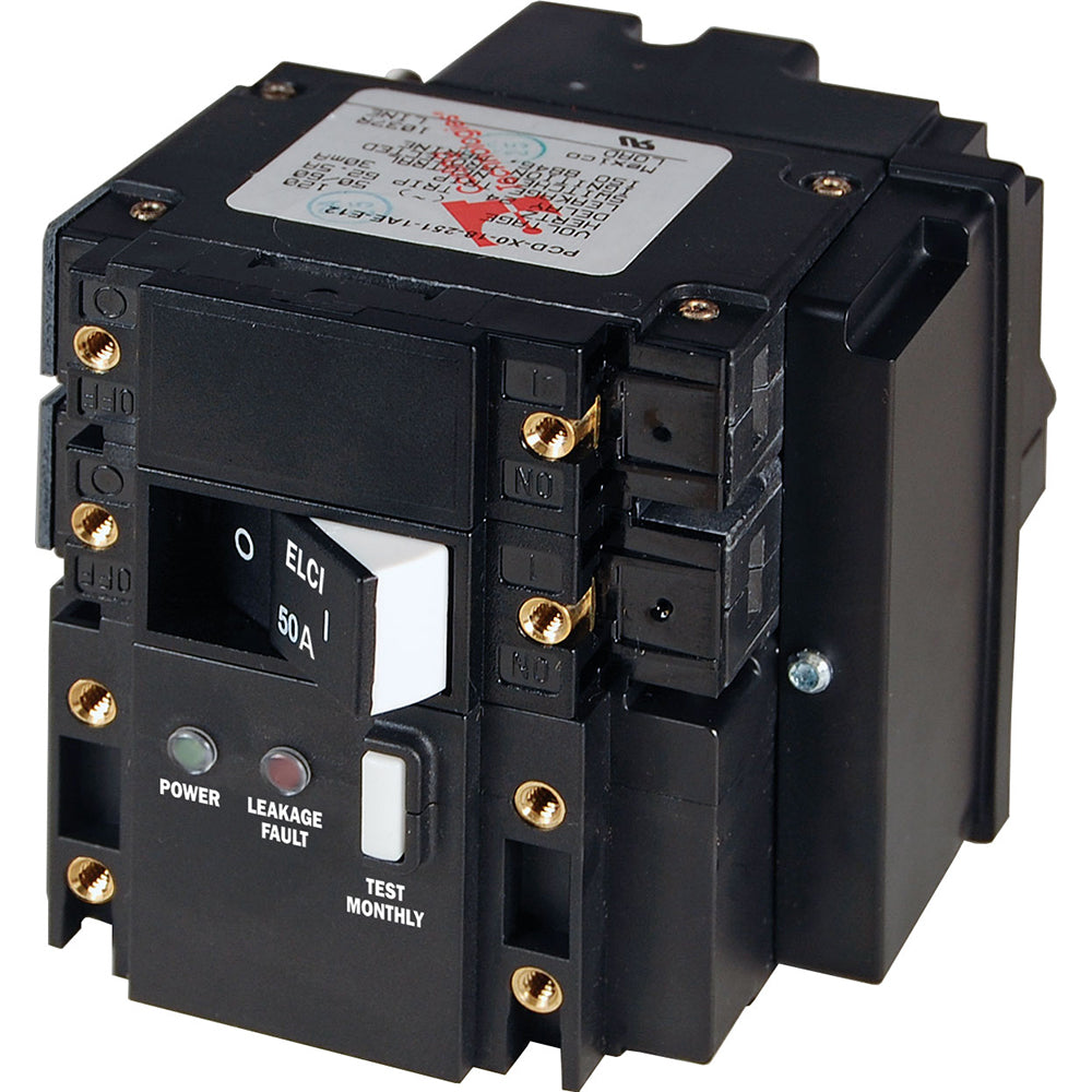 Blue Sea C-Series ELCI Main Circuit Breaker - Double Pole 120V AC 50A | SendIt Sailing