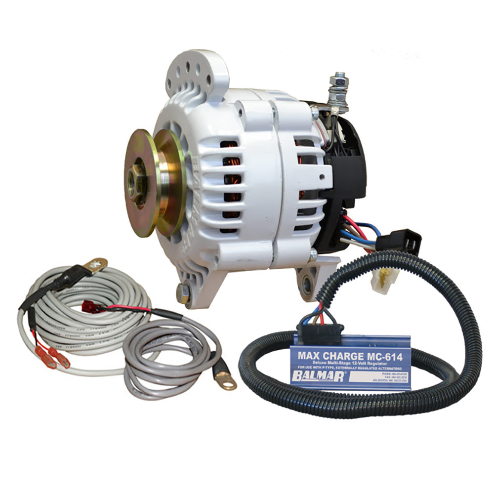 Balmar Alternator 100 AMP Kit 12V 3.15in Dual Foot Saddle Single Vee Pulley Regulator Temp Sensor | SendIt Sailing