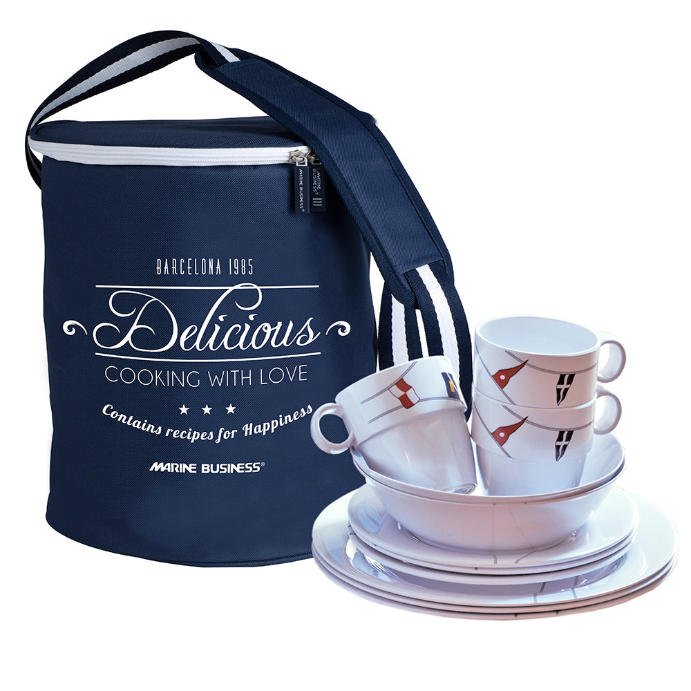 Marine Business Melamine Tableware Set and Basket - Regata - Set of 24 | SendIt Sailing