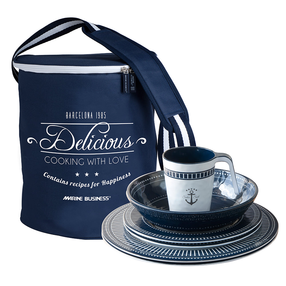 Marine Business Melamine Tableware Set and Basket - Sailor Soul - Set of 24 | SendIt Sailing
