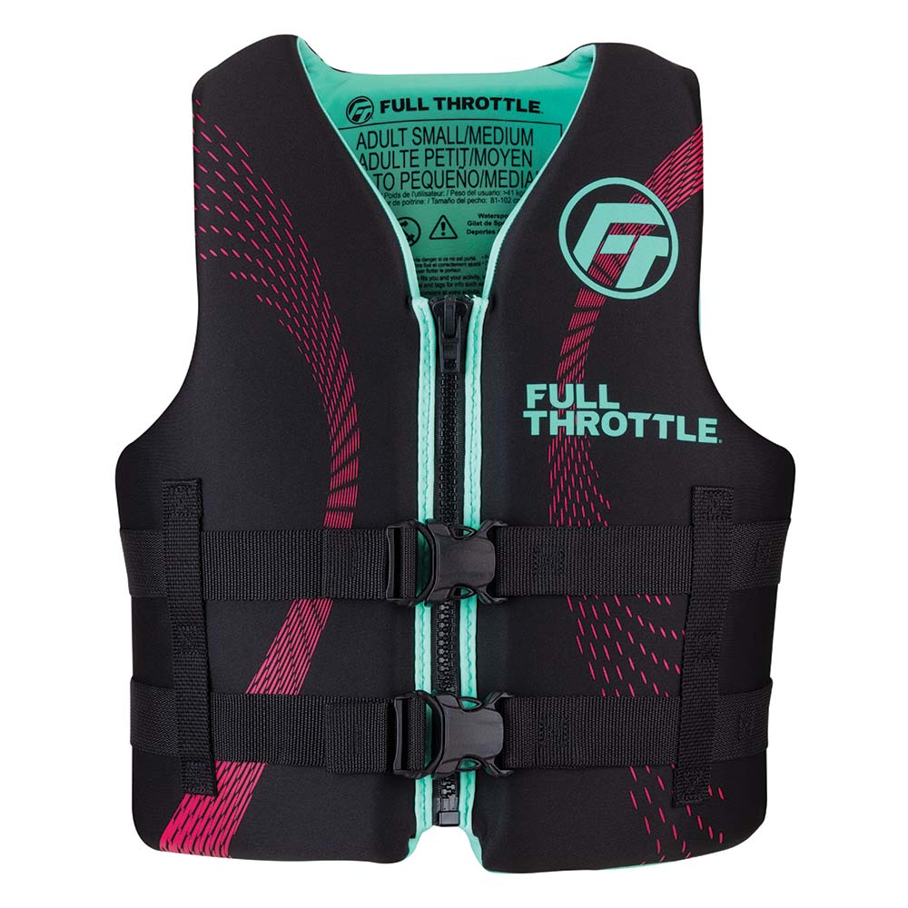 Full Throttle Adult Rapid-Dry Life Jacket - S/M - Aqua/Black | SendIt Sailing