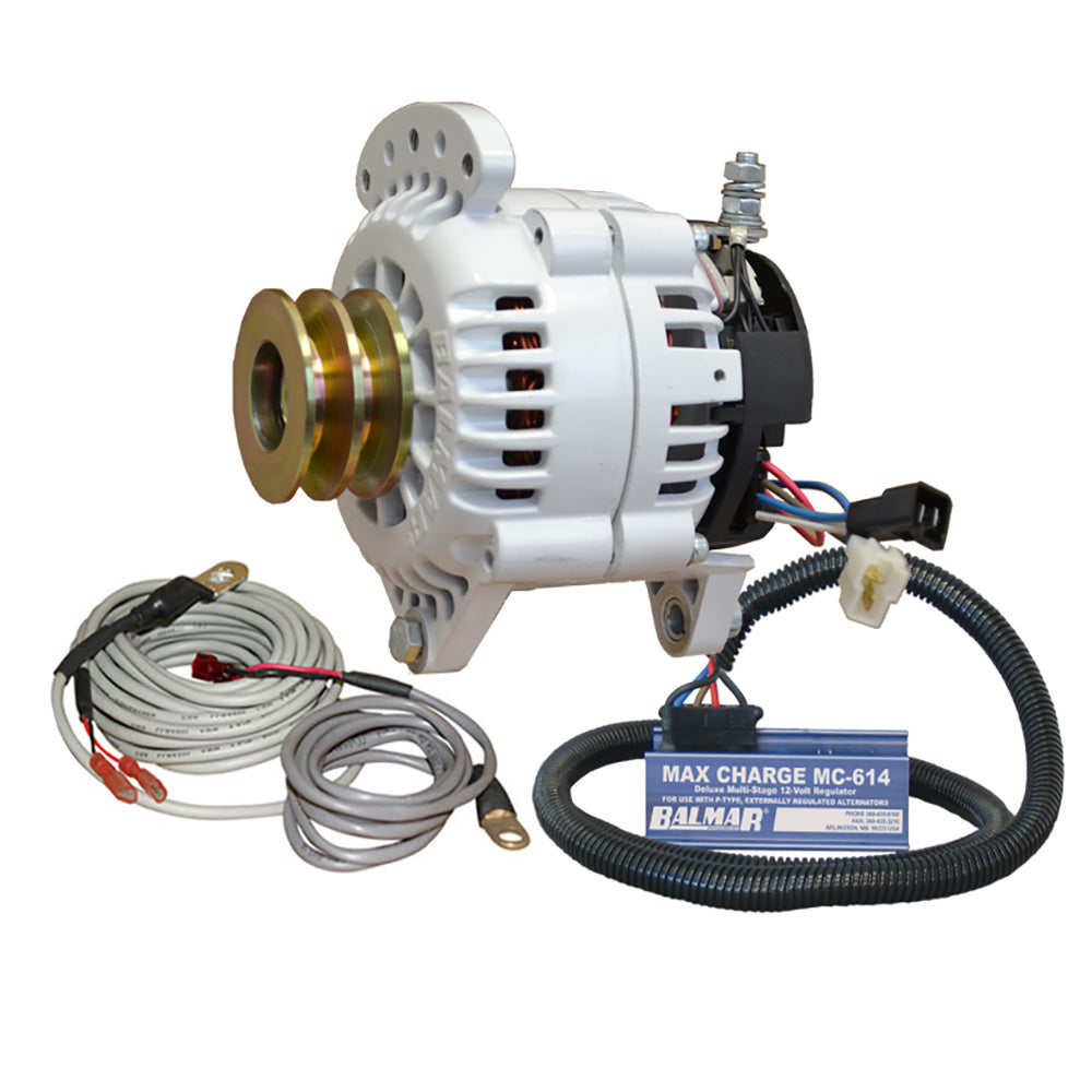 Balmar Alternator 100 AMP Kit 12V 3.15in Dual Foot Saddle Dual Pulley Regulator Temp Sensor | SendIt Sailing
