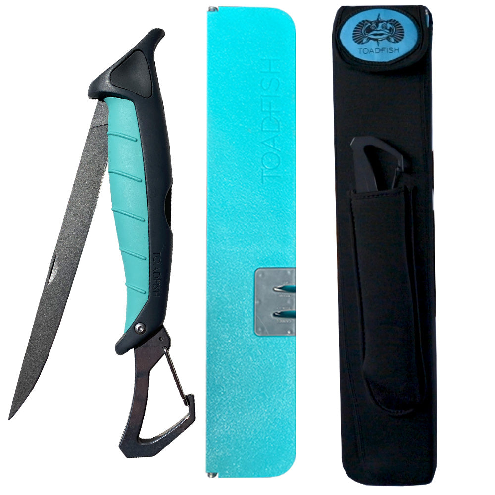 Toadfish Stowaway 7in Fillet Knife with Folding Cutting Board and Neoprene Case | SendIt Sailing