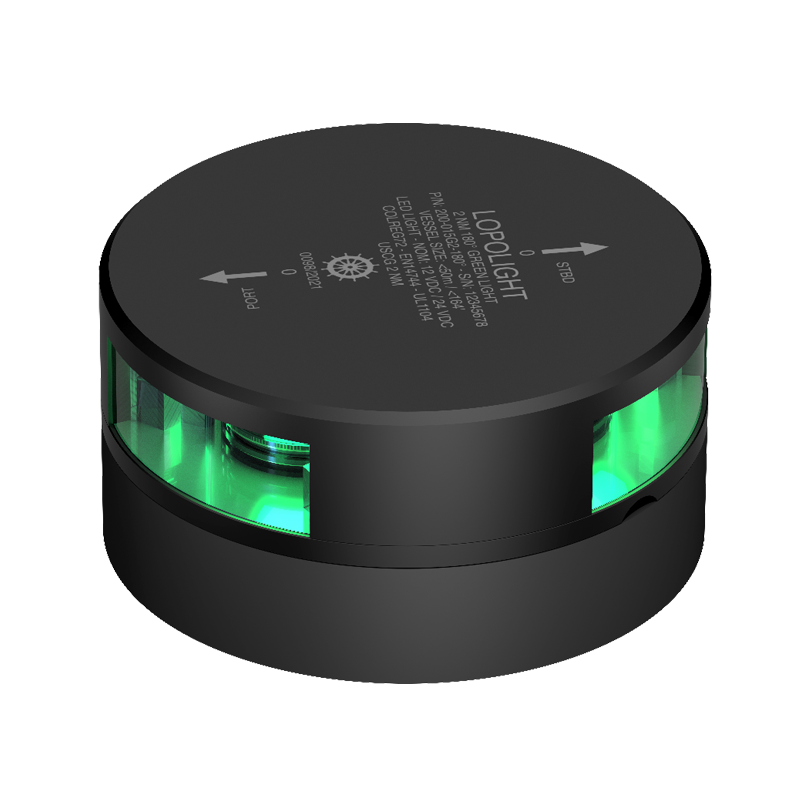 Lopolight 2nm 180 Degree Green Horizontal Mount Black | SendIt Sailing