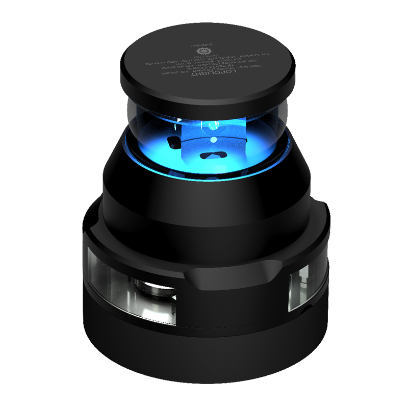 Lopolight 360 Degree Blue Strobe 300Cd+2nm White Black | SendIt Sailing