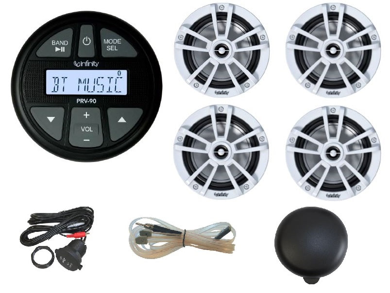 Infinity MPK90-4 Package PRV90, 4x Speakers, Cover SEAUSBMINI-P, SEADP36AXT | SendIt Sailing