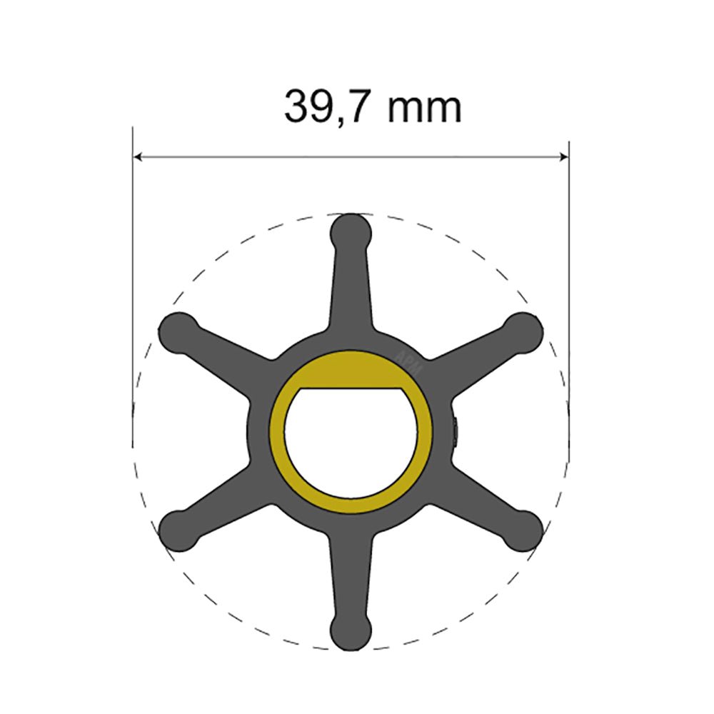 Albin Group Premium Impeller Kit - 39.7 x 12 x 19.2mm - 6 Blade - Single Flat Insert | SendIt Sailing
