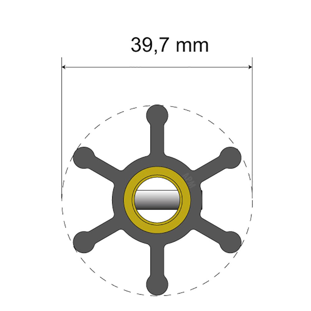 Albin Group Premium Impeller Kit - 39.7 x 9.5 x 19.2mm - 6 Blade - Pin Insert | SendIt Sailing