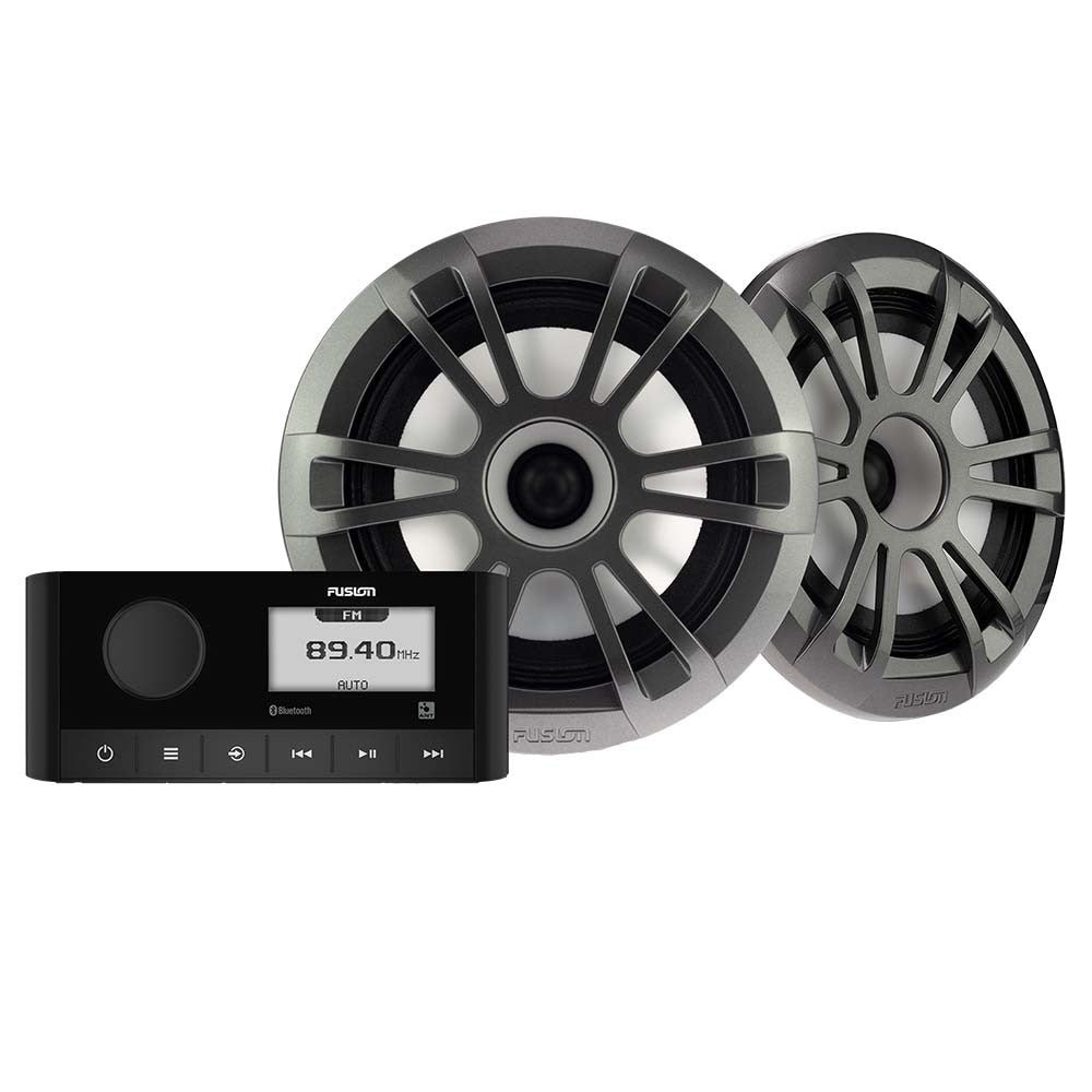 Fusion MS-RA60 & 6.5in EL Sports Speaker Kit - Grey Speakers | SendIt Sailing