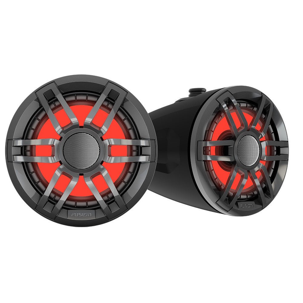 Fusion XS Series - 6.5in Marine Wake Tower Speakers with RGB - Grey | SendIt Sailing