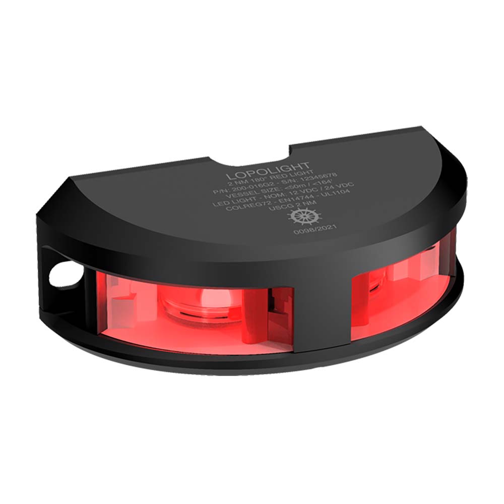 Lopolight 2nm Navigation Light Vertical Mount Red Black | SendIt Sailing