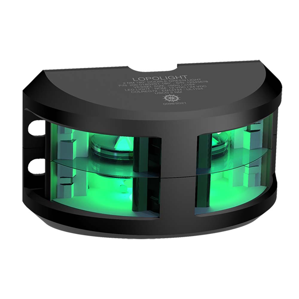 Lopolight 2nm Double Stacked Navigation Light Vertical Mount Green Black | SendIt Sailing