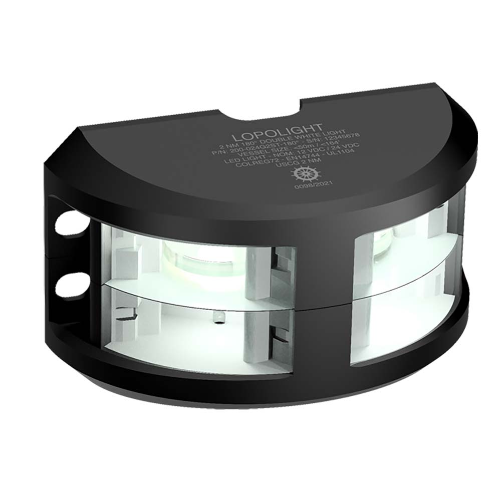 Lopolight 2nm Double Stacked Navigation Light Vertical Mount White Black | SendIt Sailing