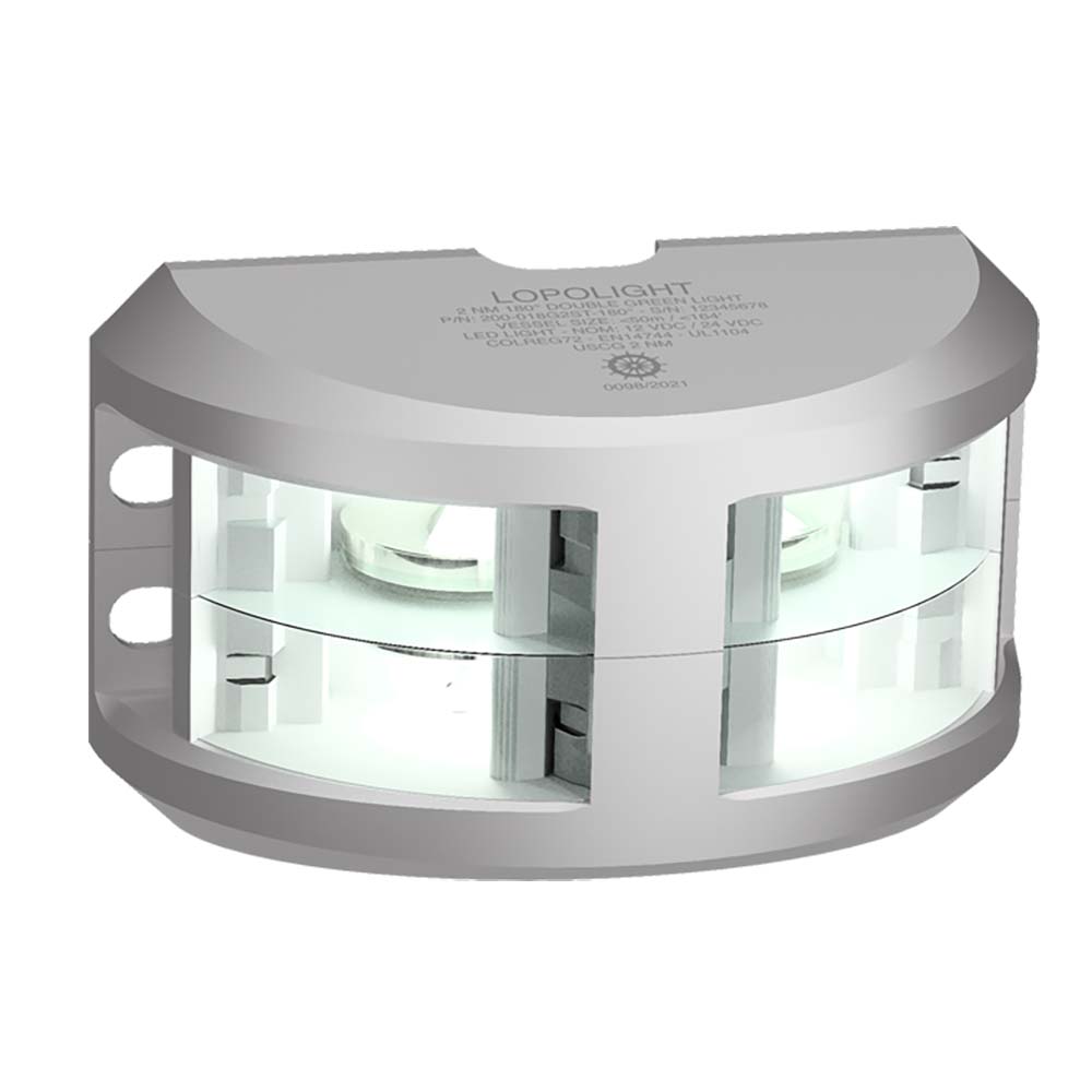 Lopolight 2nm Double Stacked Navigation Light Vertical Mount White Silver | SendIt Sailing