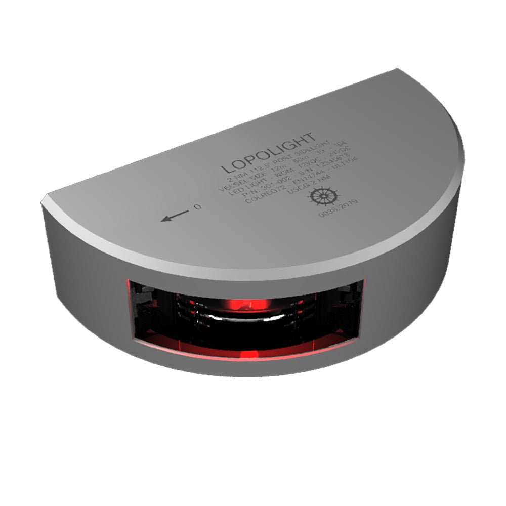 Lopolight 2nm Navigation Light Vertical Mount Red Silver 6m Cable | SendIt Sailing