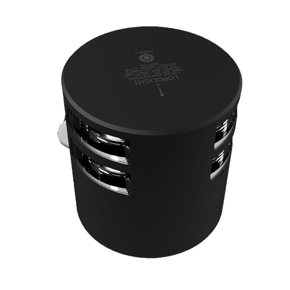 Lopolight 5nm Double Stacked Masthead Light Horizontal Mount White Black | SendIt Sailing