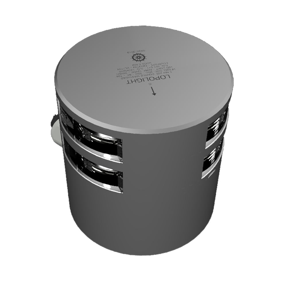 Lopolight 5nm Double Stacked Masthead Light Horizontal Mount White Silver | SendIt Sailing