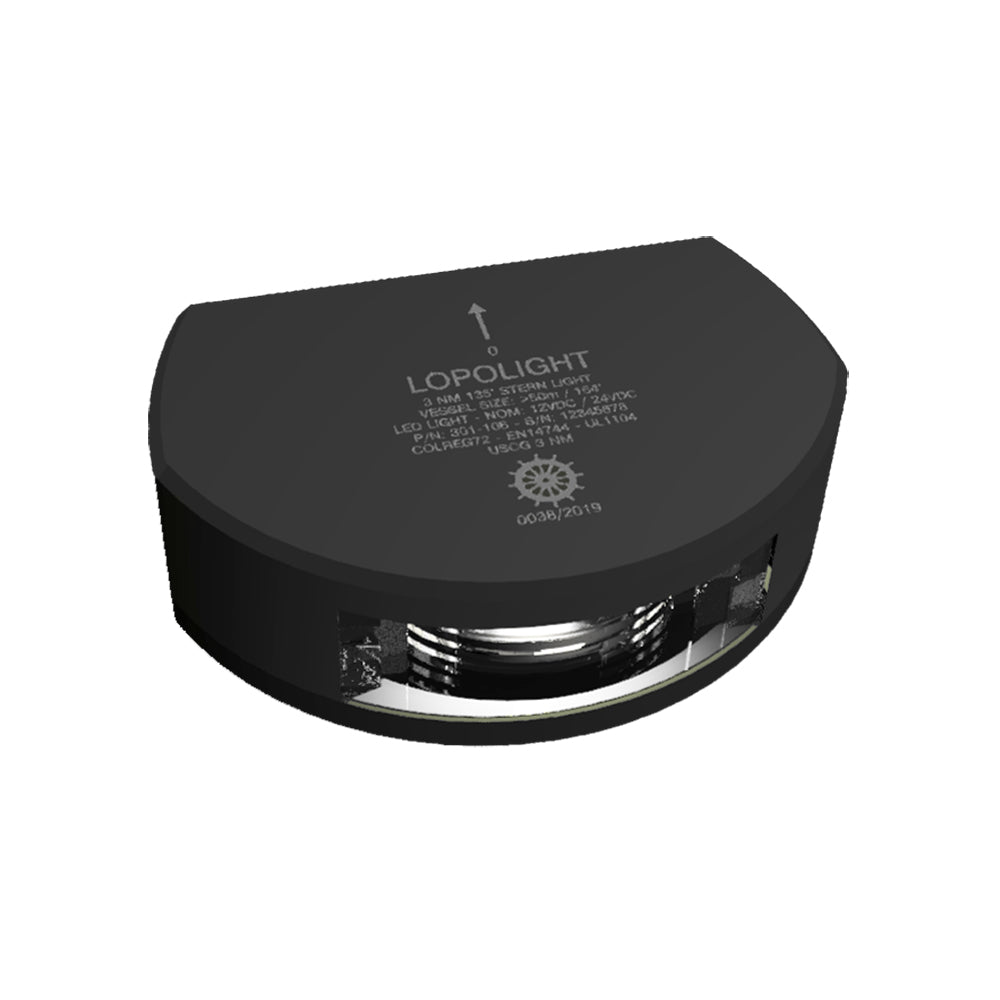 Lopolight 3nm Stern Light Vertical Mount White Black | SendIt Sailing