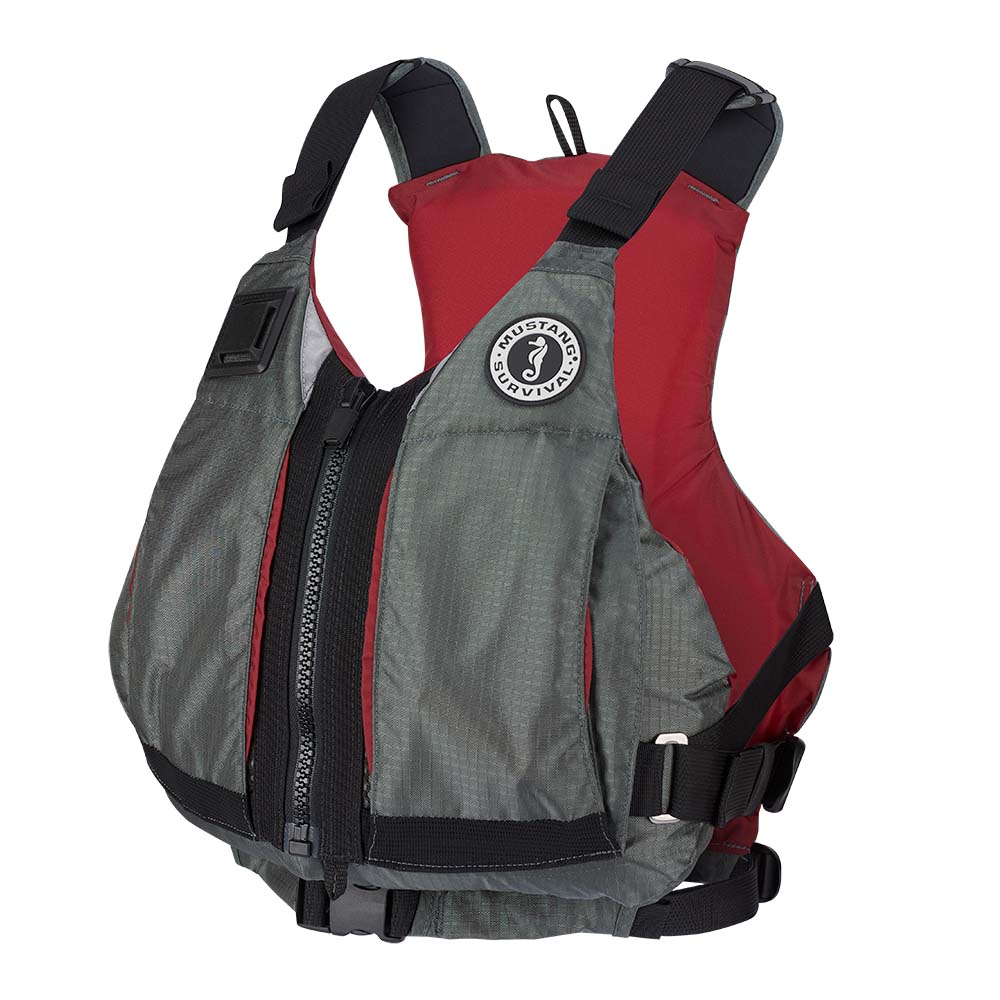 Mustang Women's Rebel Foam Vest - Grey/Red - Small/Medium | SendIt Sailing