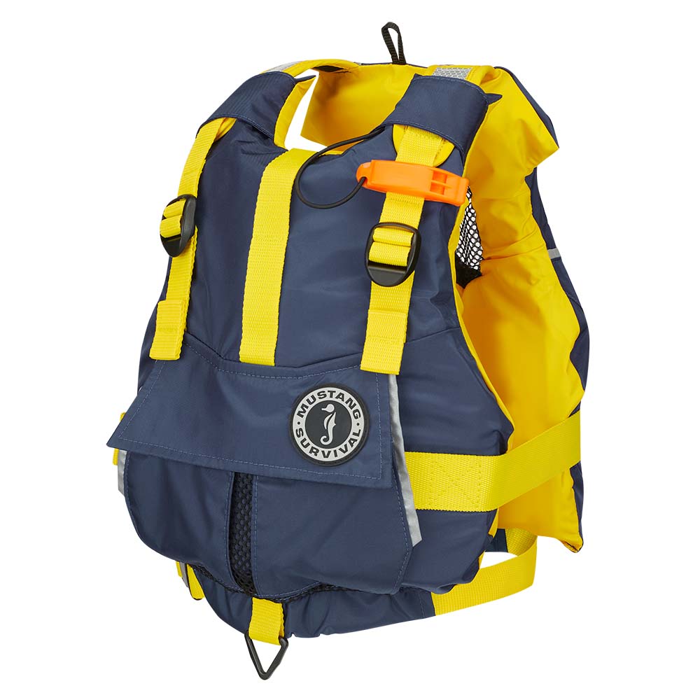 Mustang Youth Bobby Foam Vest - Yellowith Navy | SendIt Sailing