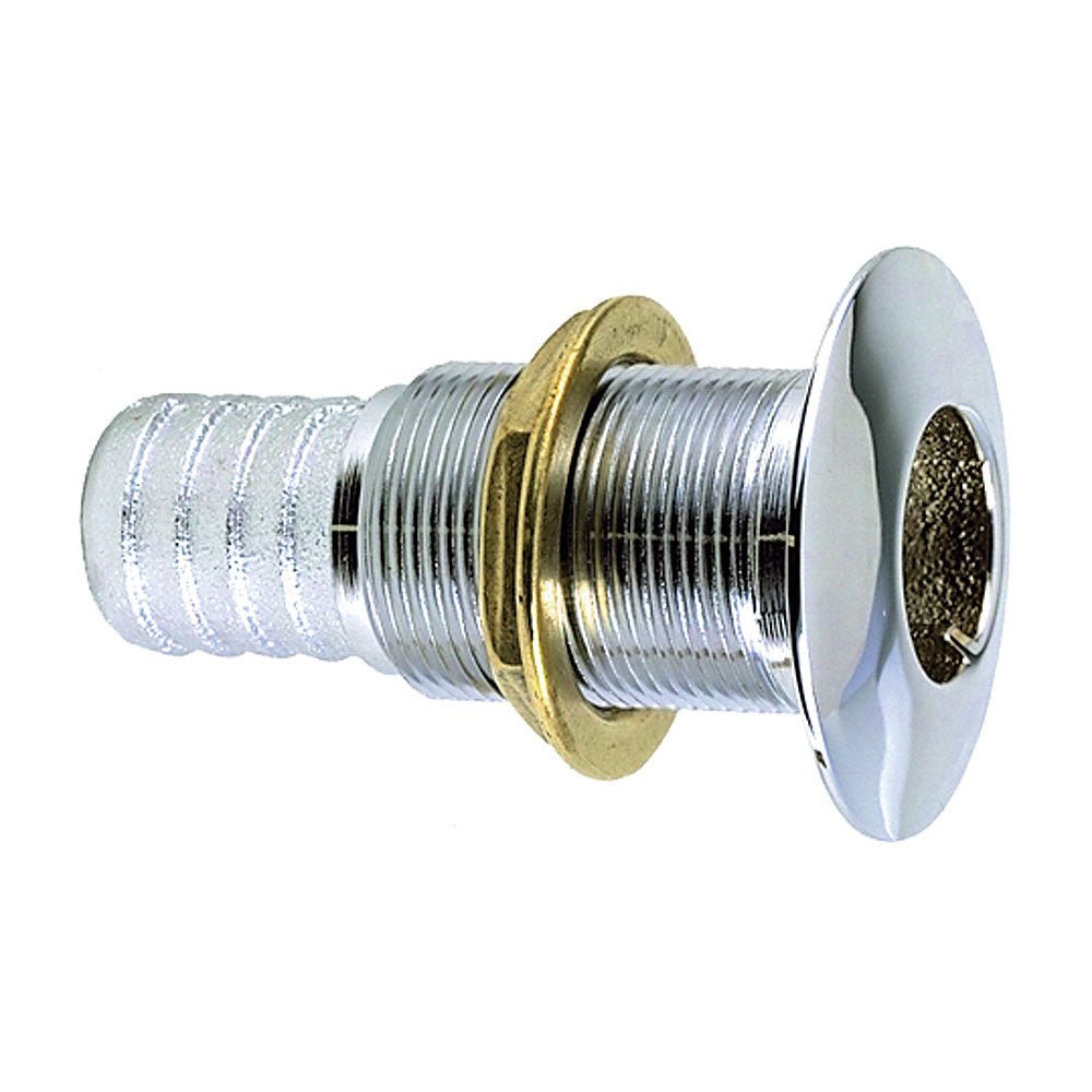 Perko 1in Thru-Hull Fitting for Hose Chrome Plated Bronze | SendIt Sailing