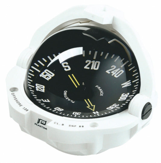 Plastimo Compass Offshore 135 White with Black Card | SendIt Sailing