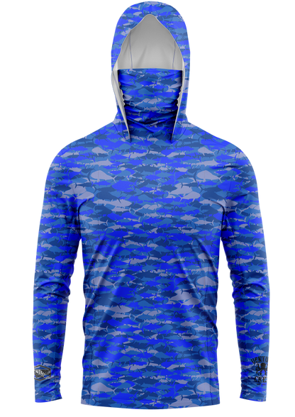 Pelagic Royal Camo Face Buff Dri Fit Hoodie  (Adult/Youth)