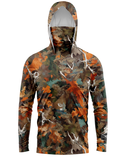 Fall Leaves Camo Face Buff Dri Fit Hoodie (Adult/Youth)