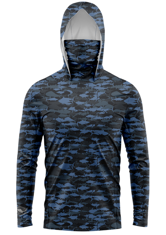 Pelagic Midnight Camo Face Buff Dri Fit Hoodie  (Adult/Youth)