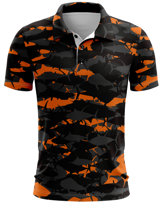 Pelagic Orange Camo Dri Fit Polo (Adult/Keiki)