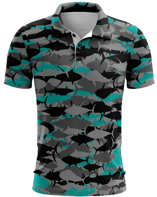 Pelagic Teal Camo Dri Fit Polo (Adult/Keiki)