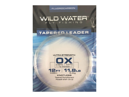 Wild Water Fly Fishing Fluorocarbon Leader 0X, 12ft (Qty 3) | SendIt Sailing