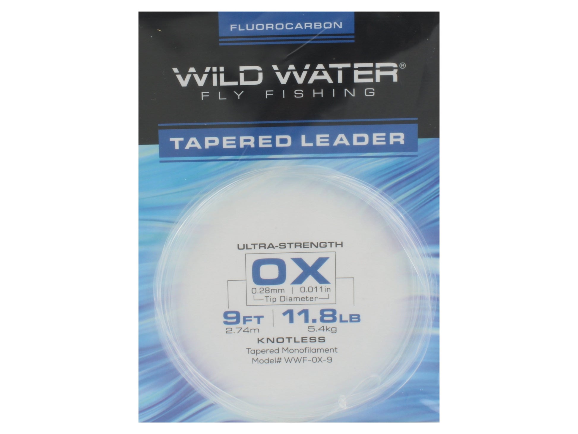 Wild Water Fly Fishing Fluorocarbon Leader 0X, 9ft (Qty 3) | SendIt Sailing