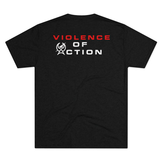 ATACLETE Charcoal Black Men's Violence Of Action Tri-Blend Tee