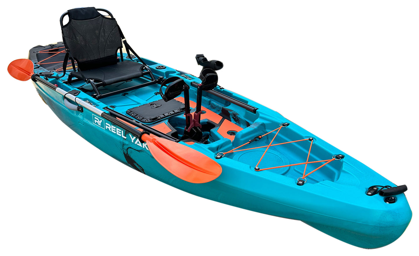 ReelYaks 10.8ft Rapido Modular Fin Drive Pedal Fishing Kayak | 440lbs Capacity | 2 Piece