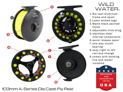 Wild Water Fly Fishing Kit, 9ft 9/10 Weight Rod and Reel Package | SendIt Sailing