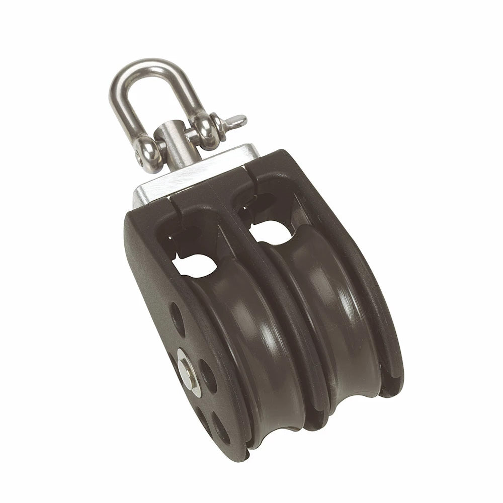 Barton Size 1 30mm Plain Bearing Pulley Block Double with Swivel