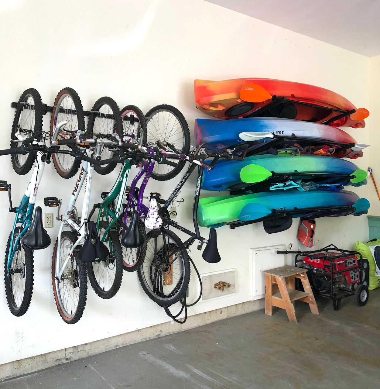 G-Bike | Adjustable Wall Storage System | Holds 5 Bikes