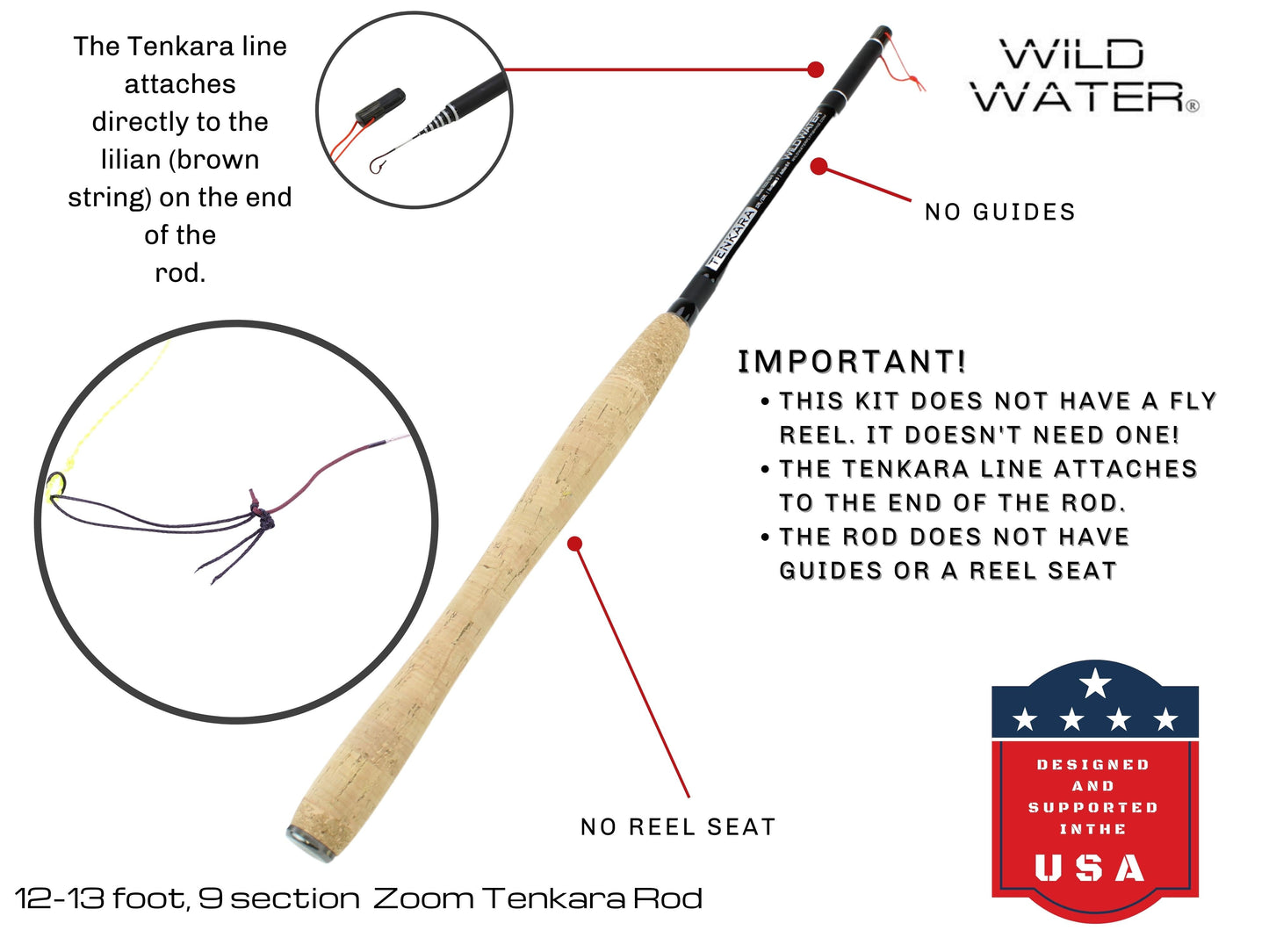 Wild Water Fly Fishing 12ft - 13ft Zoom Tenkara Rod | SendIt Sailing