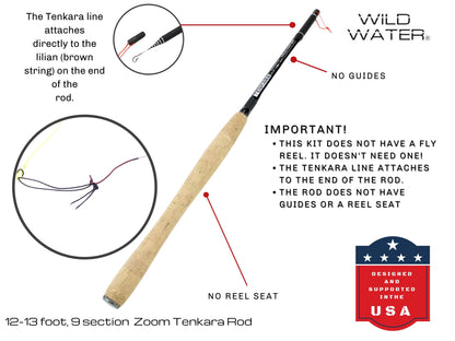 Wild Water Fly Fishing 12ft - 13ft Zoom Tenkara Rod | SendIt Sailing